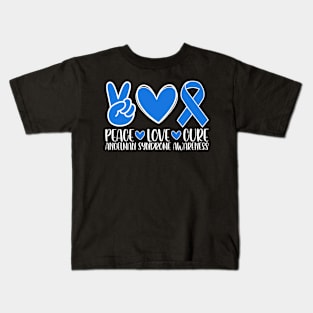 Angelman Syndrome Awareness Peace Love Cure Kids T-Shirt